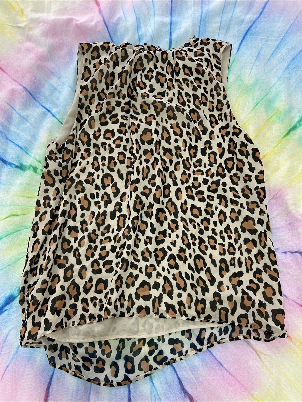 LOFT Leopard Print Short Sleeve Top - Beige, Black, Brown
